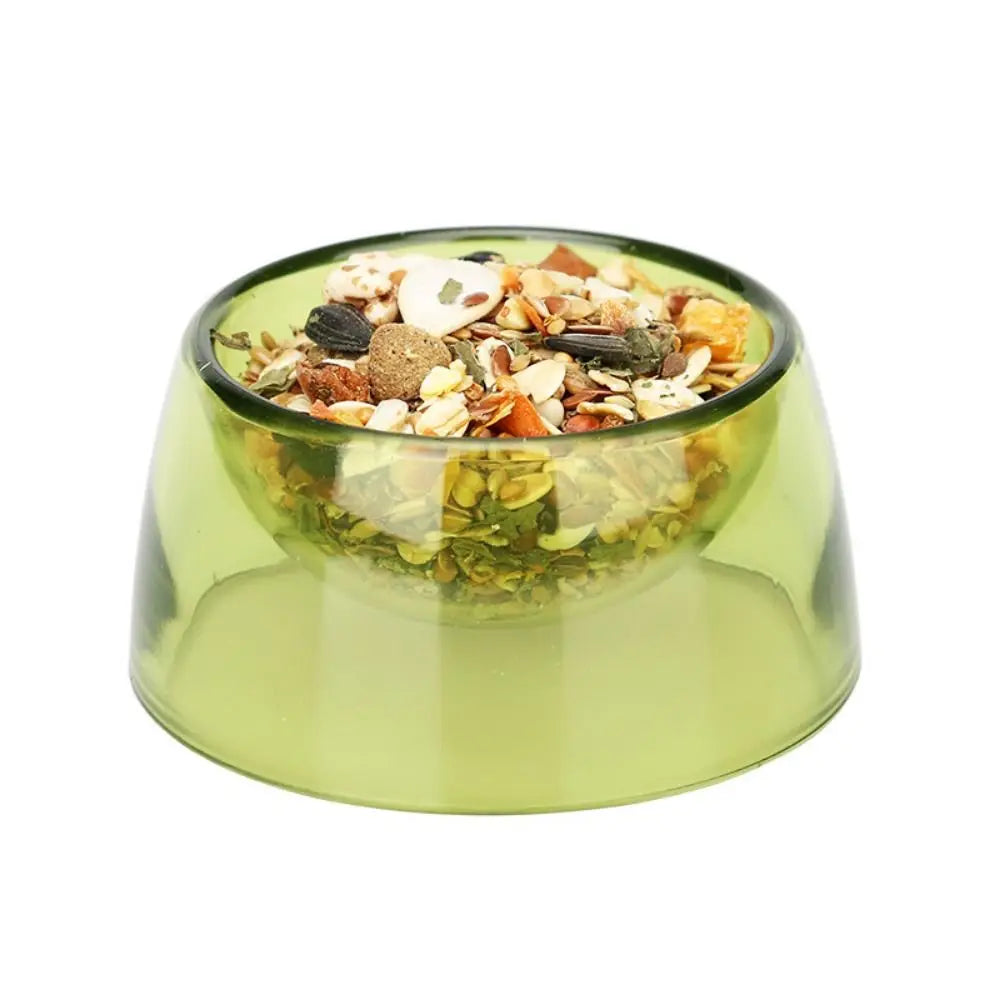 Bite Resistant Hamster Food Basin Non-slip Plastic Rat Food Water Dish Transparent Hamster Water Bowl