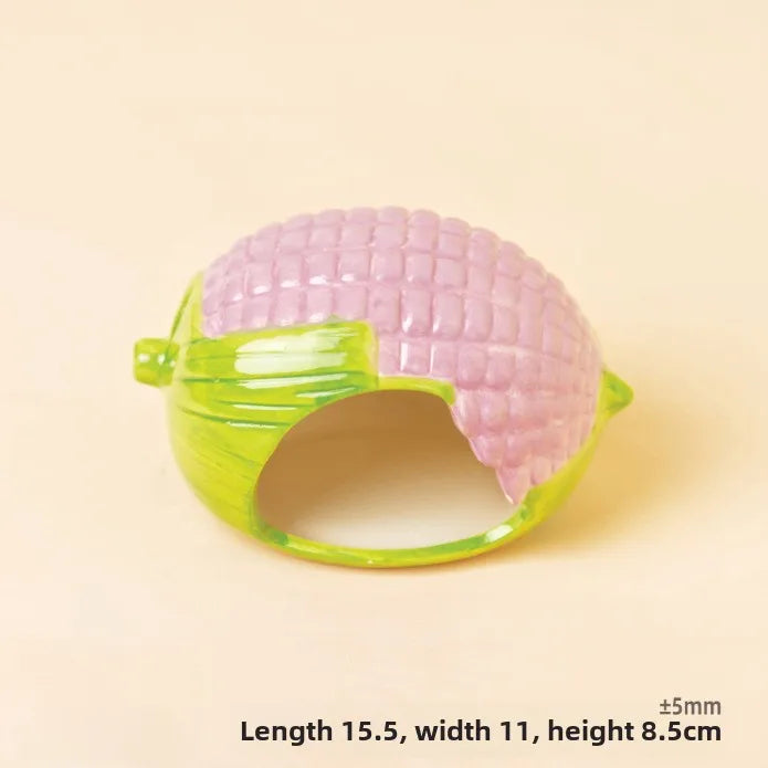 Corn Ceramic Hamster Hideout and Feeder