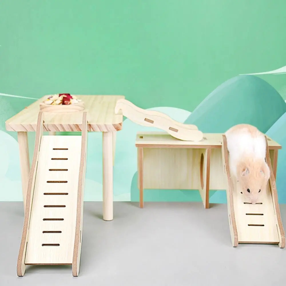Decorative Wooden Hamster Ladder Wave Shape Animals Cage Ladder Hamster for Burrowly enrichment toys and small pet care.
