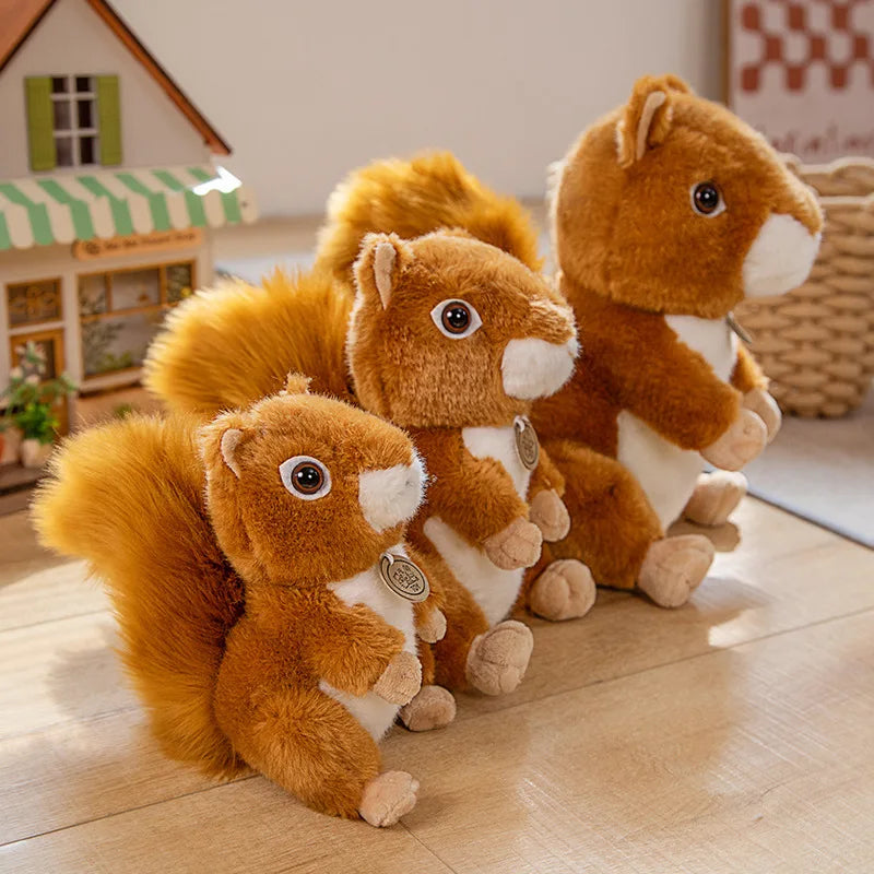 17-30CM Realistic Squirrel Dolls Lovely Squirrel Stuffed Animal Plush Toys High Quality Handmade Dolls Children's Holiday Gifts