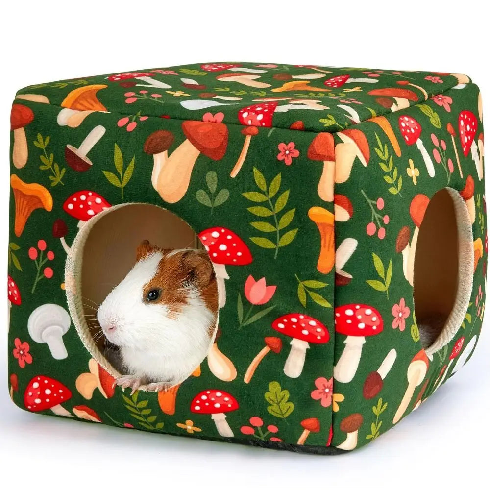 Cozy Washable Guinea Pig Hideout with Cushion Large Size Small Pet Bed