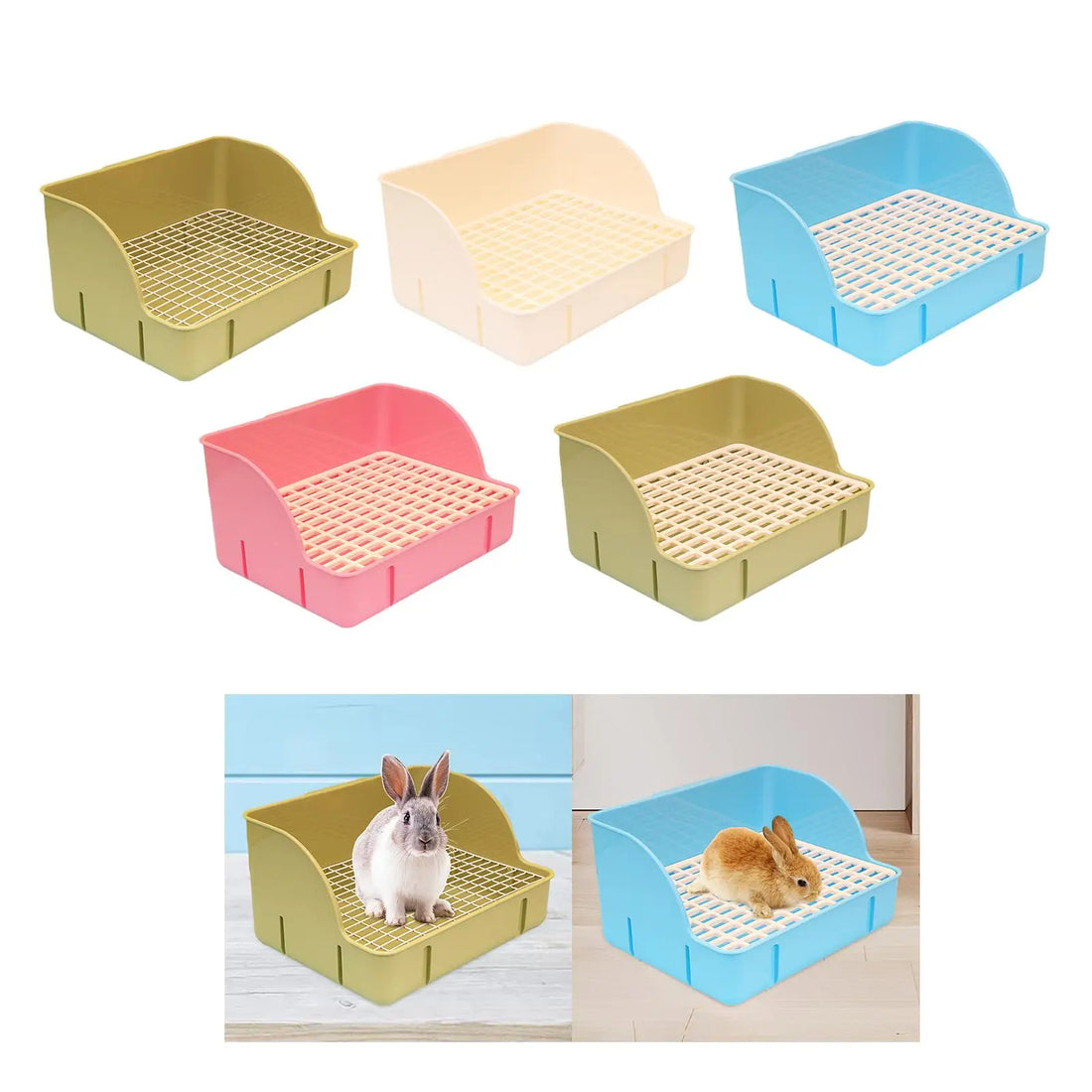 Rabbit Litter Box Small Animals Litter Tray Corner Toilet Box for Ferrets