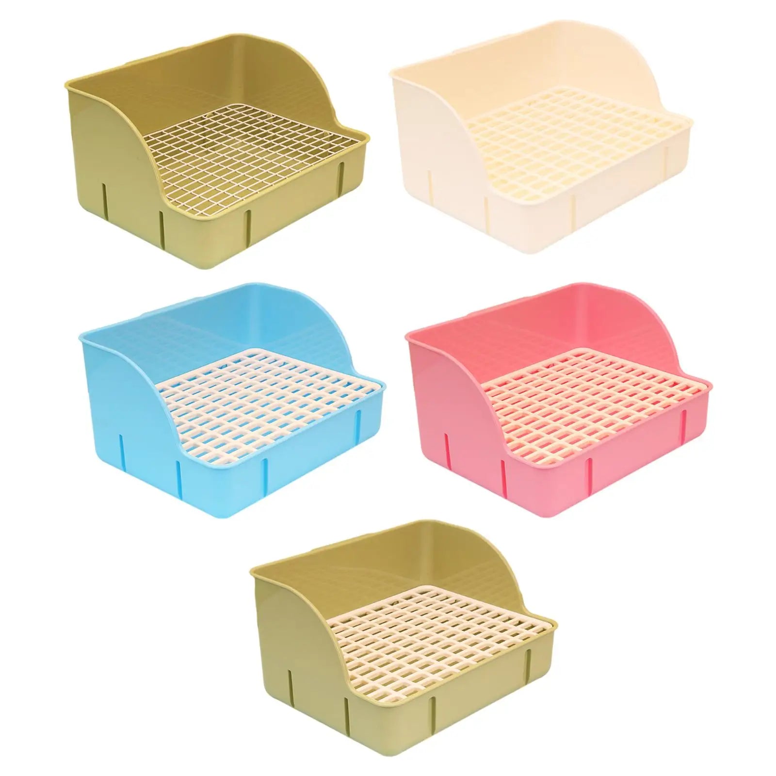Rabbit Litter Box Small Animals Litter Tray Corner Toilet Box for Ferrets