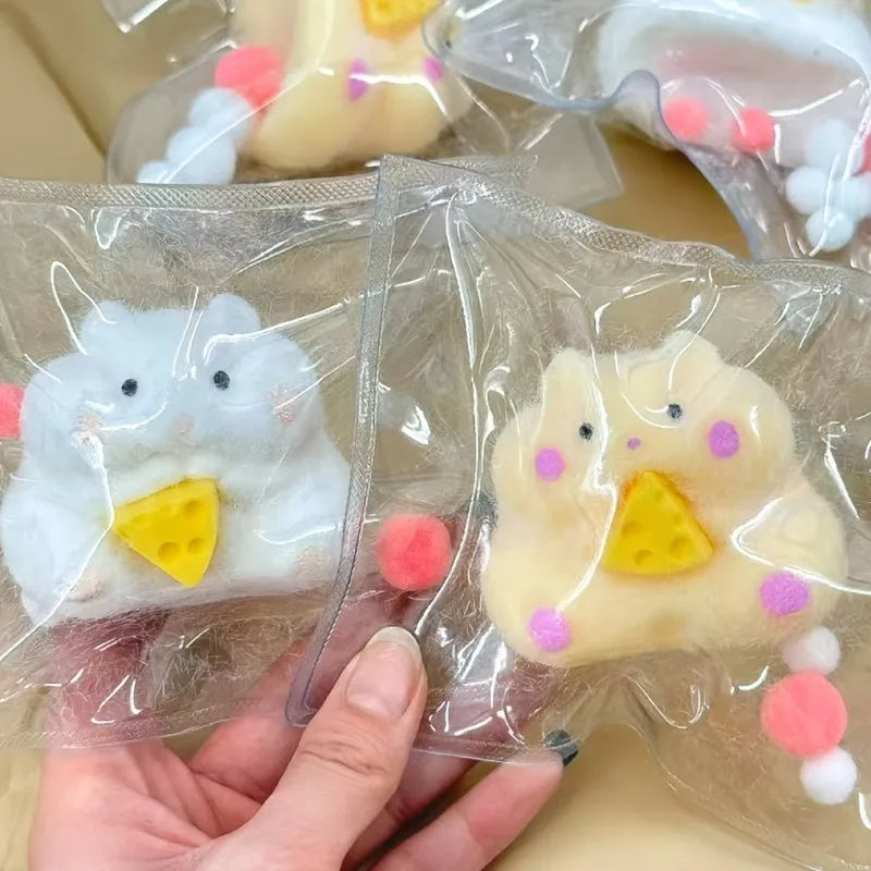1 handmade Tabas hamster stress relief toy, soft and stickyTPR decompression toy, suitable for adults andchildren (random color)
