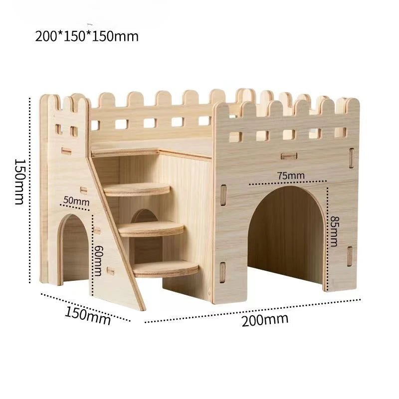 Creative Hamster Nest Wooden Fence Villa Pet Home Supplies Comfortable