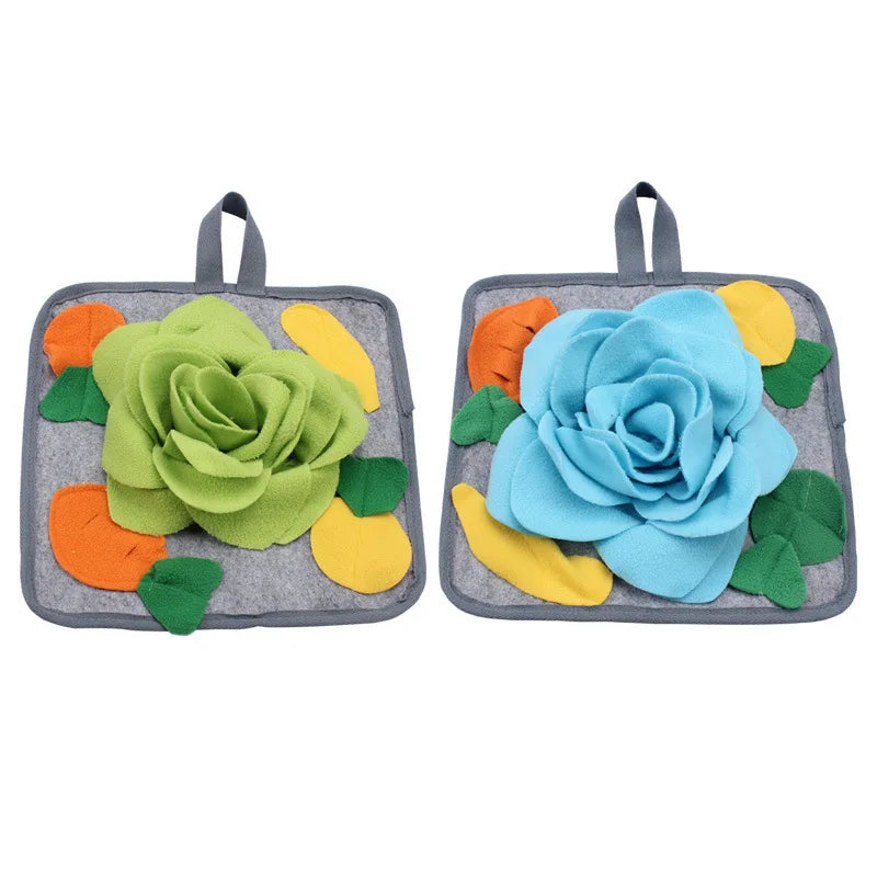 Non-toxic Felt Rose Snuffle Mat Rabbit Guinea Pig Foraging Enrichment