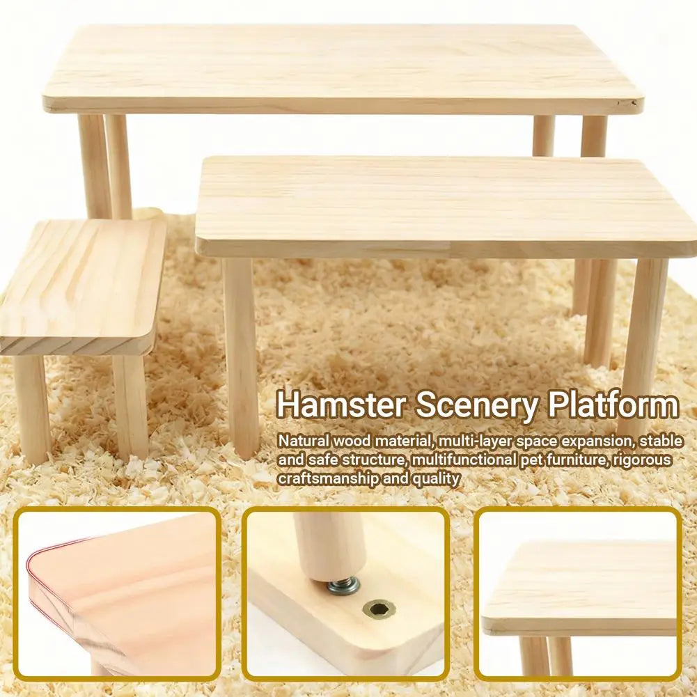 Hamster Scenery Platform Wooden Platform Small Pet Platforms Toy Playing