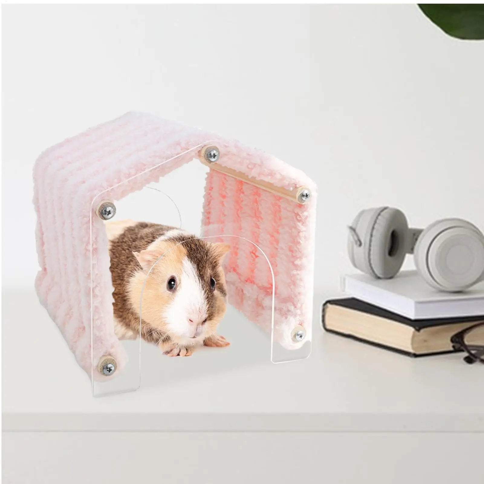 Bunny Tunnel House Habitat Space Saving Decoration Animal Tunnel With Acrylic Door For Hedgehog Chinchilla Hamster Chewing