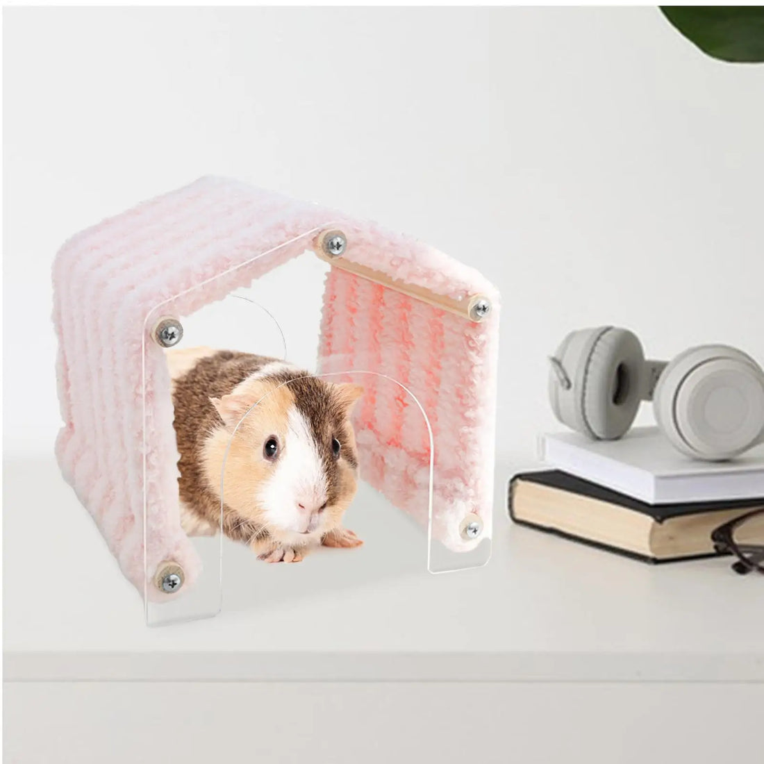 Bunny Tunnel House Habitat Space Saving Decoration Animal Tunnel With Acrylic Door For Hedgehog Chinchilla Hamster Chewing