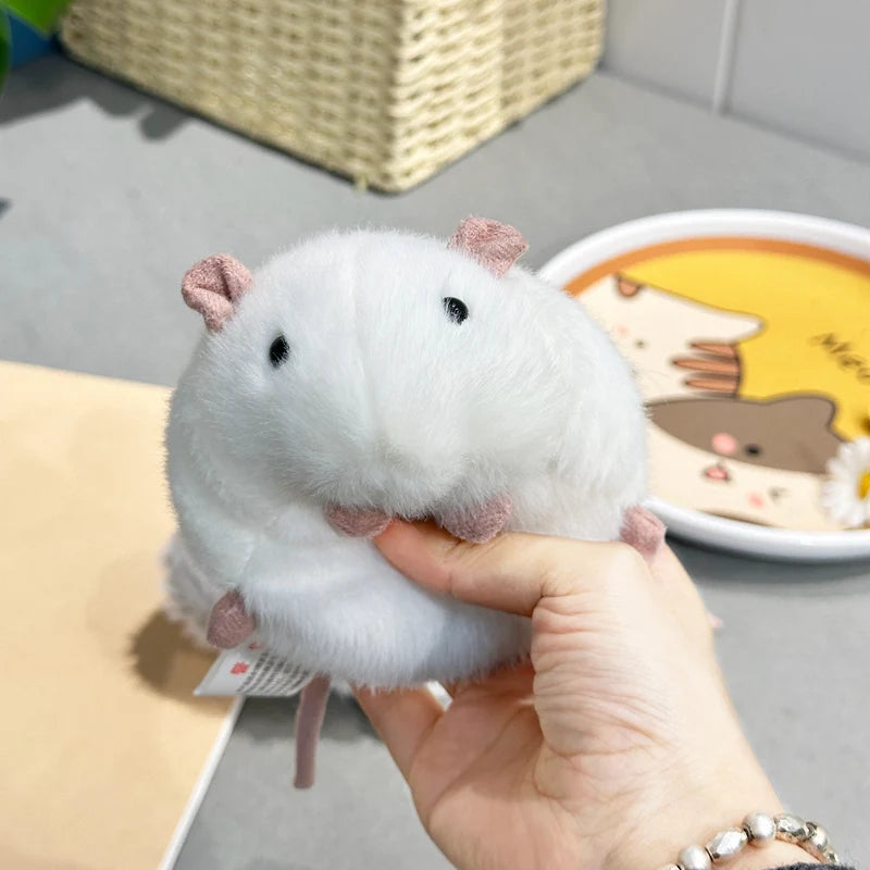 12CM Kawaii Cartoon Simulation Anime Flower Branch Mouse Stuffed Animal Plush Toy Children's Hamster Handmade Doll Festival Gift
