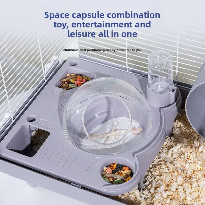Complete Hamster Cage Set Large Hamster Cage Golden Hamster Nest Single/Double-Tiered Villa Bear Cub Paradise