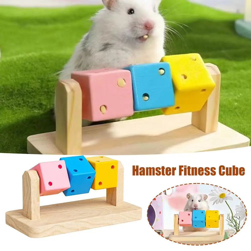 Hamster Chew Toy Wood Platform Grinding Teeth Toys Exercise Intelligence for Burrowly wheels & exercise and small pet care.