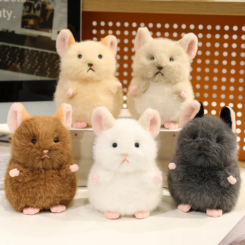 Cute White Baby Hamster Plush Toy Adorable Pet Degu Stuffed Animal Soft Doll Mouse Plushie For Girl Boy