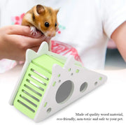 Colorful Wooden Hamster Slide House Toy Assembled Small Pet Cage Toys for for Burrowly cozy hides and small pet care.