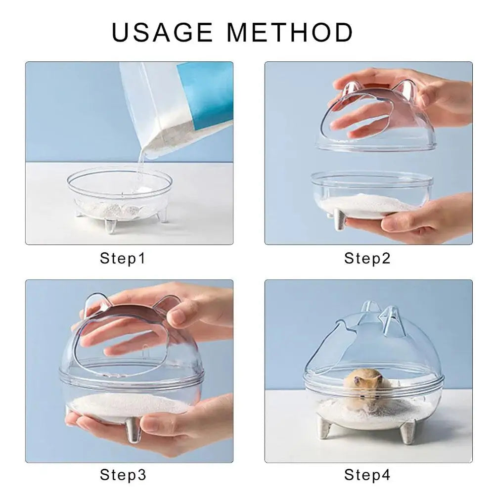S/m/l Transparent Hamster Sand Bath Mouse Box Plastic Small Bathtub