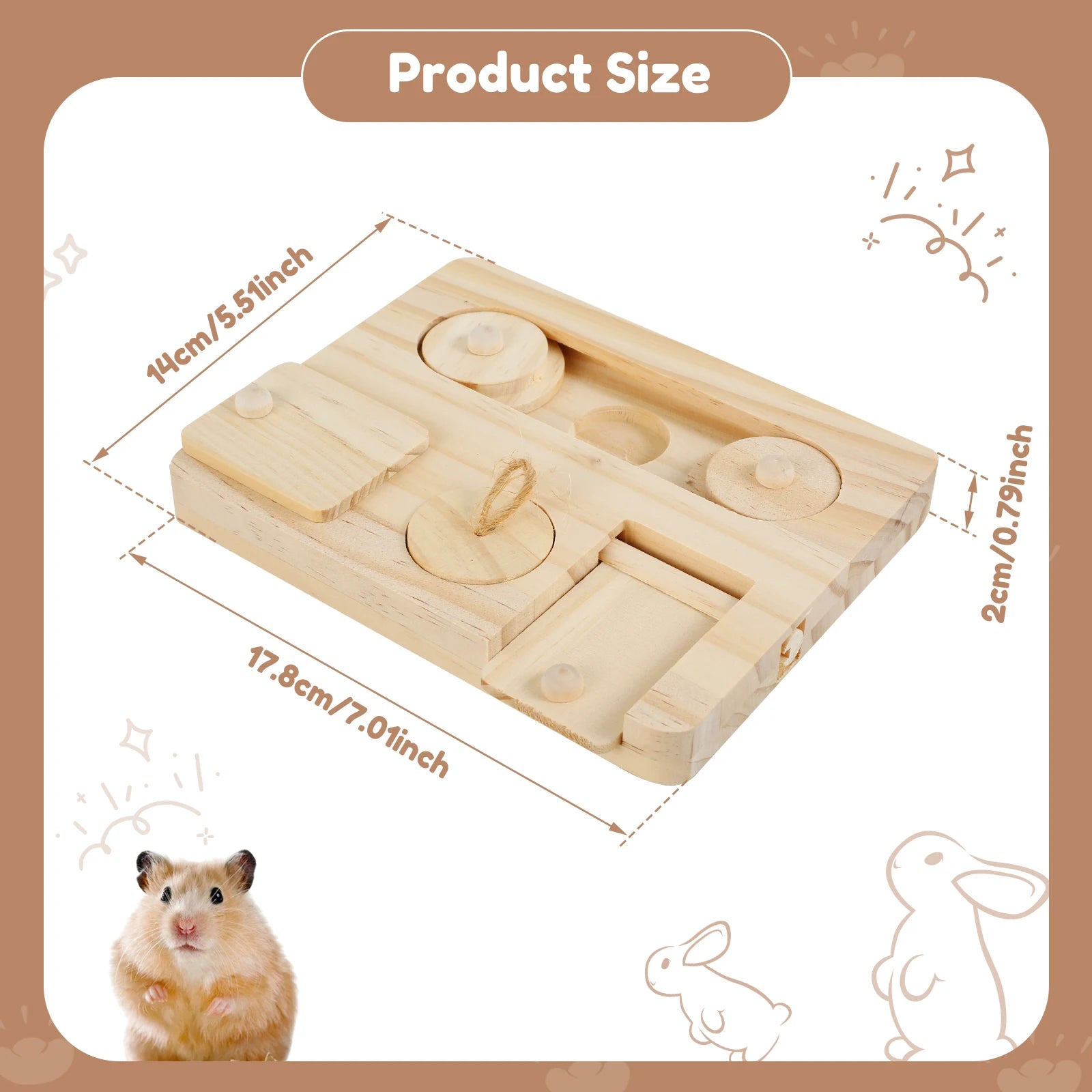 Wooden Treat Dispenser for Guinea Pigs and Rabbits for guinea pigs, rabbits, and hamsters from Burrowly small pet supplies.