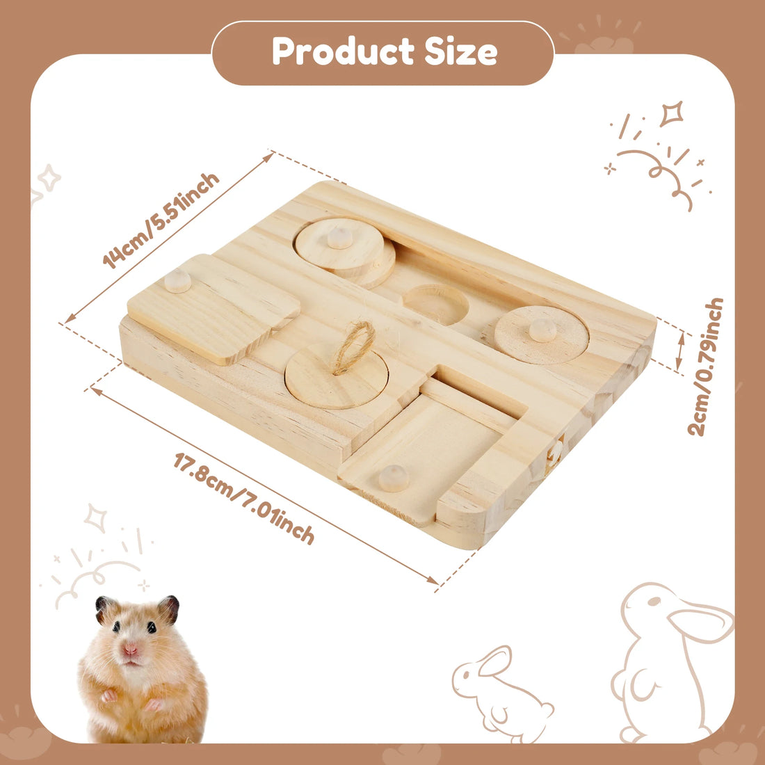 Wooden Treat Dispenser for Guinea Pigs and Rabbits for guinea pigs, rabbits, and hamsters from Burrowly small pet supplies.