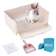 Extra Large Rabbit Litter Box Bunny Toilet with Drawer 50 Pet Toilet Film for Burrowly cleaning and small pet care.