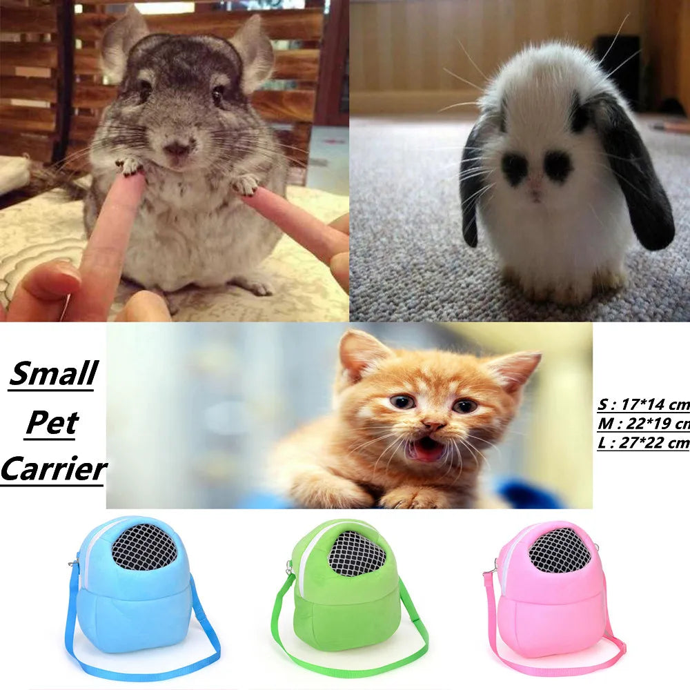 Warm Travel Carrier Bag for Small Pets for hamsters, guinea pigs, rabbits, and chinchillas from Burrowly small pet supplies.