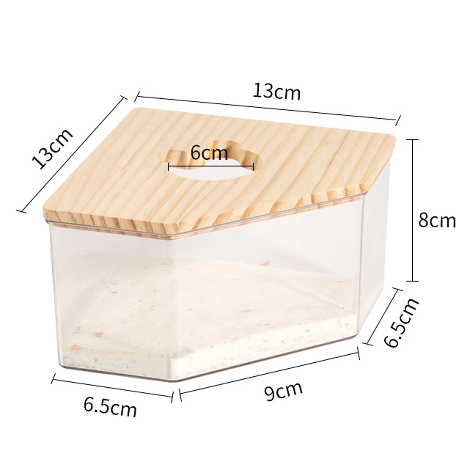 Clear hamster sand bath house for cleaner small pet habitat routines from Burrowly.