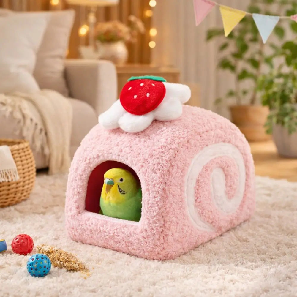 Pet Supplies Warm Hamster Cake Nest Cute Swiss Roll Shape Hamster Cage Soft Multi-Functional Pet Sleeping Bag Small Animal