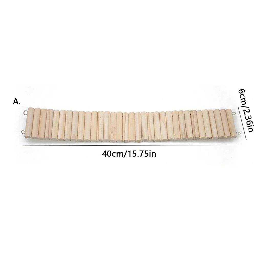 Hamster Habitat Multiple Size Wooden Bridge Cage Hamster Bendable Fence