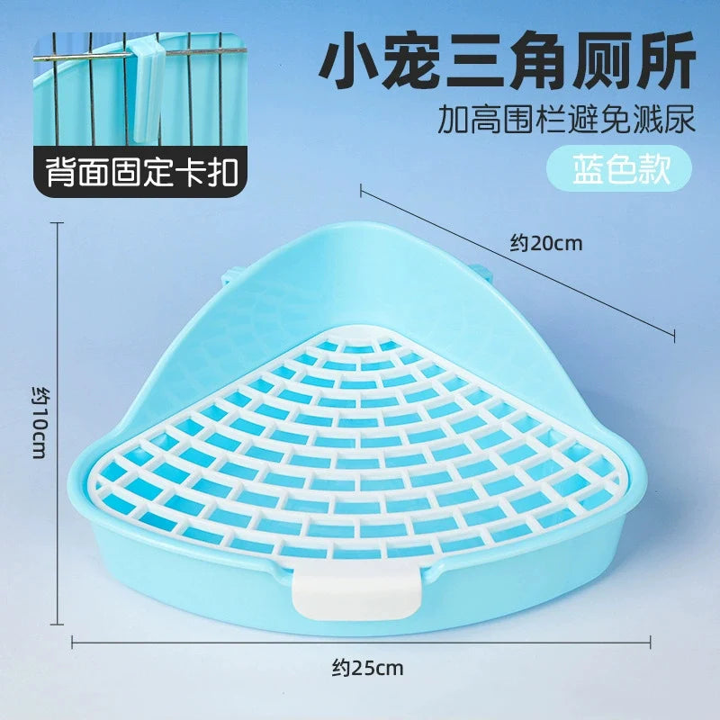 Corner Litter Tray for Hamsters and Guinea Pigs for hamsters, guinea pigs, gerbils, rats, mice, and chinchillas from Burrowly small pet supplies.