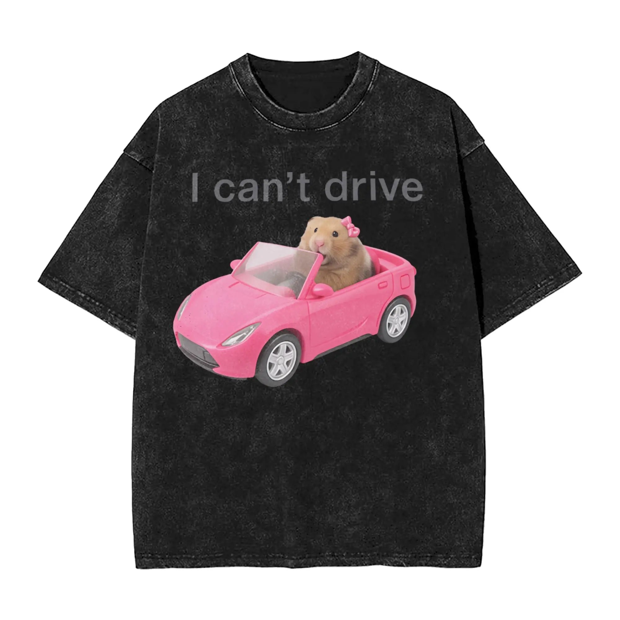 Cyber Hamster Meme Funny Animal Washed T Shirts Streetwear Hip Hop Vintage T-Shirt Tees Tops Men Women Cotton High Street Summer