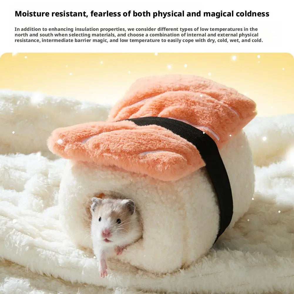 Hamster Sushi Cotton Bed Warm Winter Shelter, Golden Home Special Small Winter Winter Supplies, Bear Pet T5W3