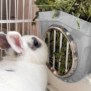 Small Animal Hay Feeder Chew-proof Abs Stainless Steel Grid Alfalfa Rack for Burrowly hay & forage and small pet care.