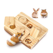 6-in-1 Wooden Foraging Toy for Guinea Pigs for guinea pigs, rabbits, hamsters, and gerbils from Burrowly small pet supplies.
