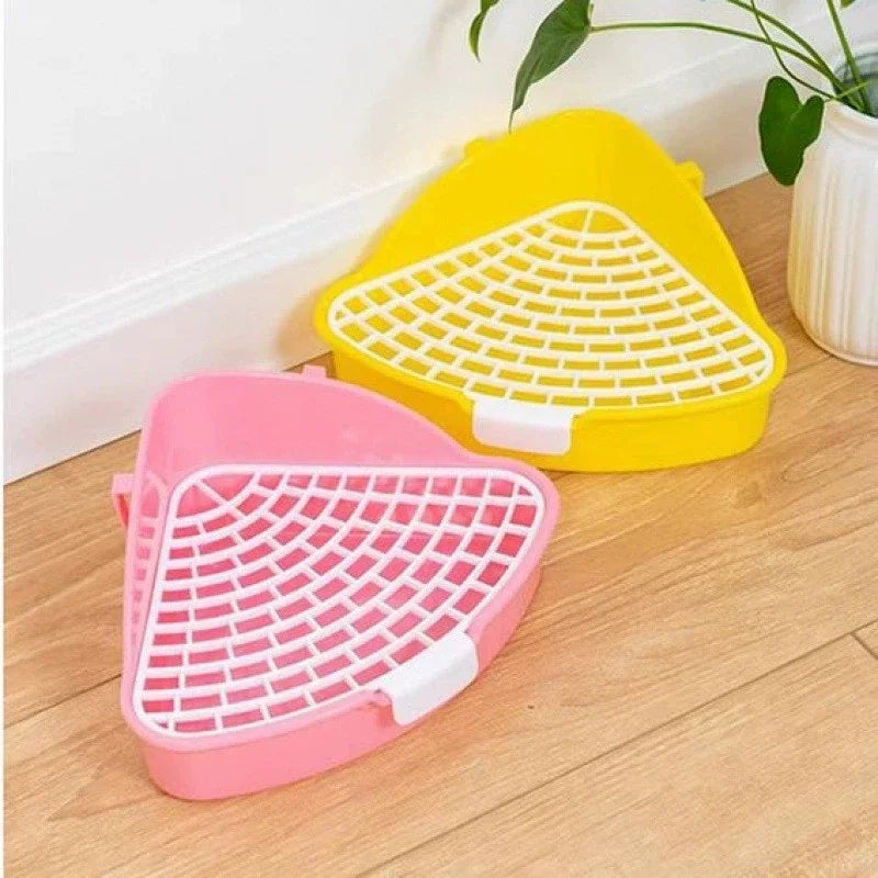 Corner Litter Tray for Hamsters and Guinea Pigs for hamsters, guinea pigs, gerbils, rats, mice, and chinchillas from Burrowly small pet supplies.