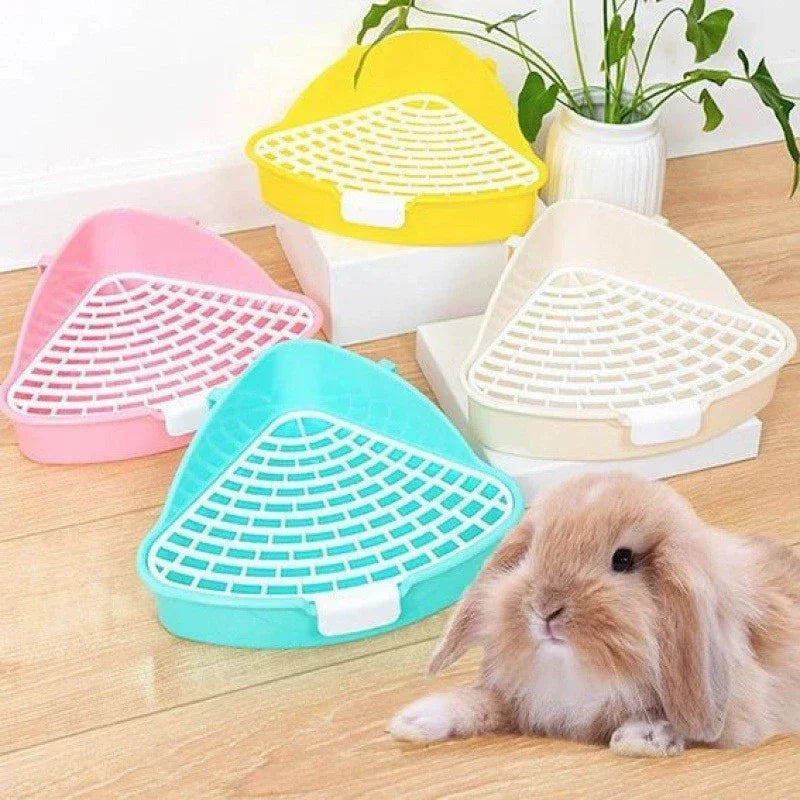 Corner Litter Tray for Hamsters and Guinea Pigs for hamsters, guinea pigs, gerbils, rats, mice, and chinchillas from Burrowly small pet supplies.