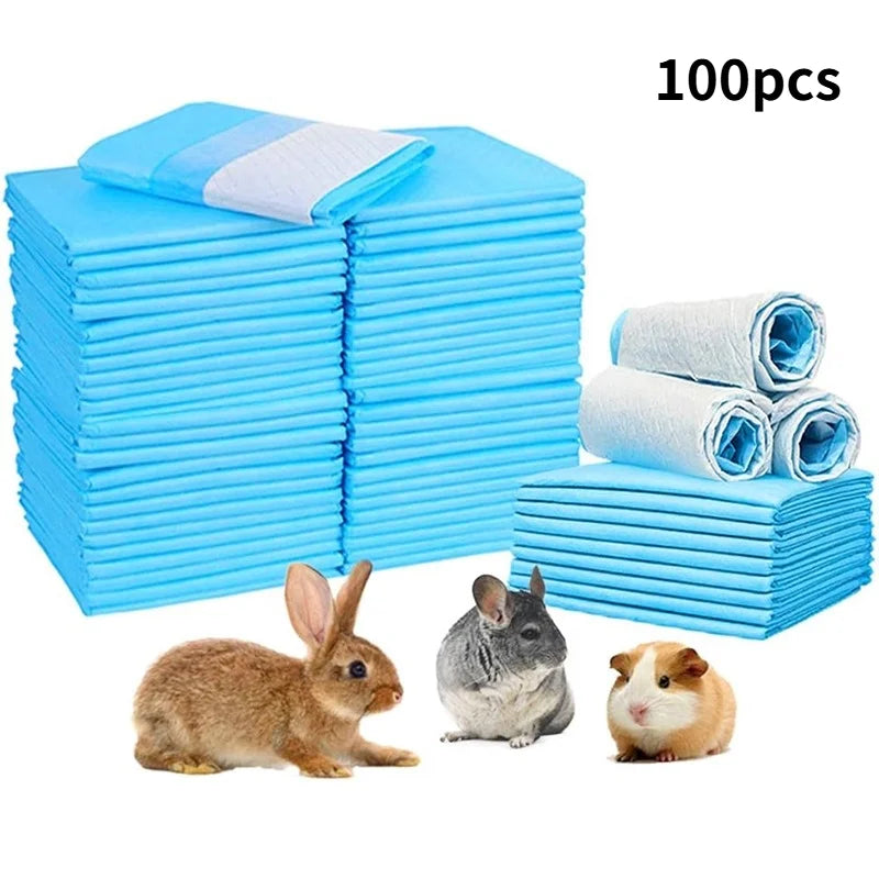 Pet Training Pads Rabbit Pee Pads Super Absorbent Disposable Toilet for Guinea Pig Hamster Chinchilla Cat Reptile Small Pet