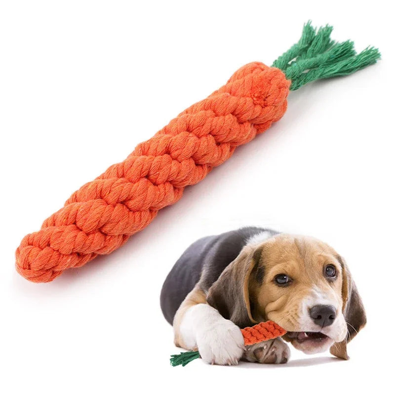 Small Chew Toys Bite Resistant Cotton Rope Carrot Shape Pet Playing Toy for Burrowly bedding & substrates and small pet care.