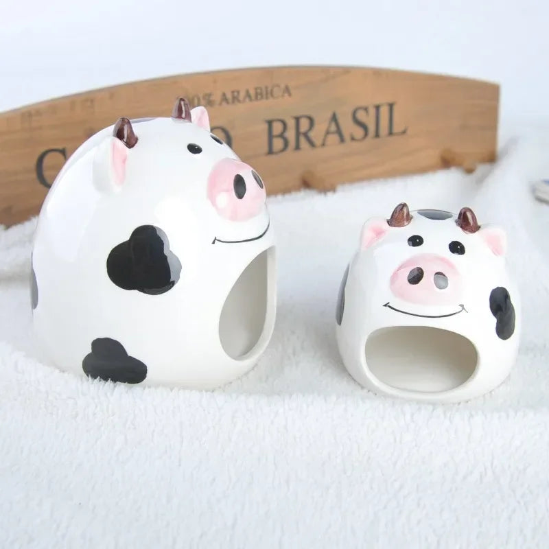 Summer Cooling Ceramic Nest Cartoon Cow Mini Pet Bed for Hamster Golden