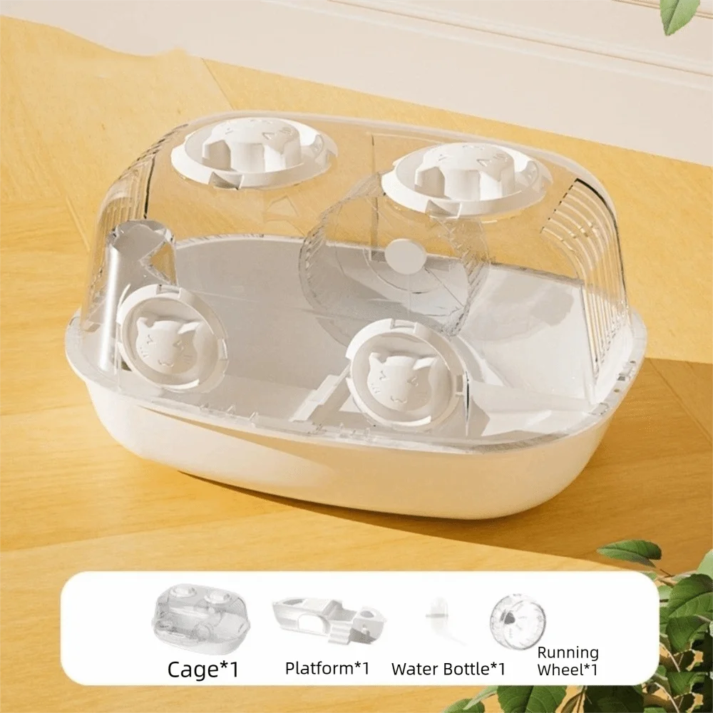 Large Capacity Hamster Cage Transparent 2-layer Platform Hamster Villa