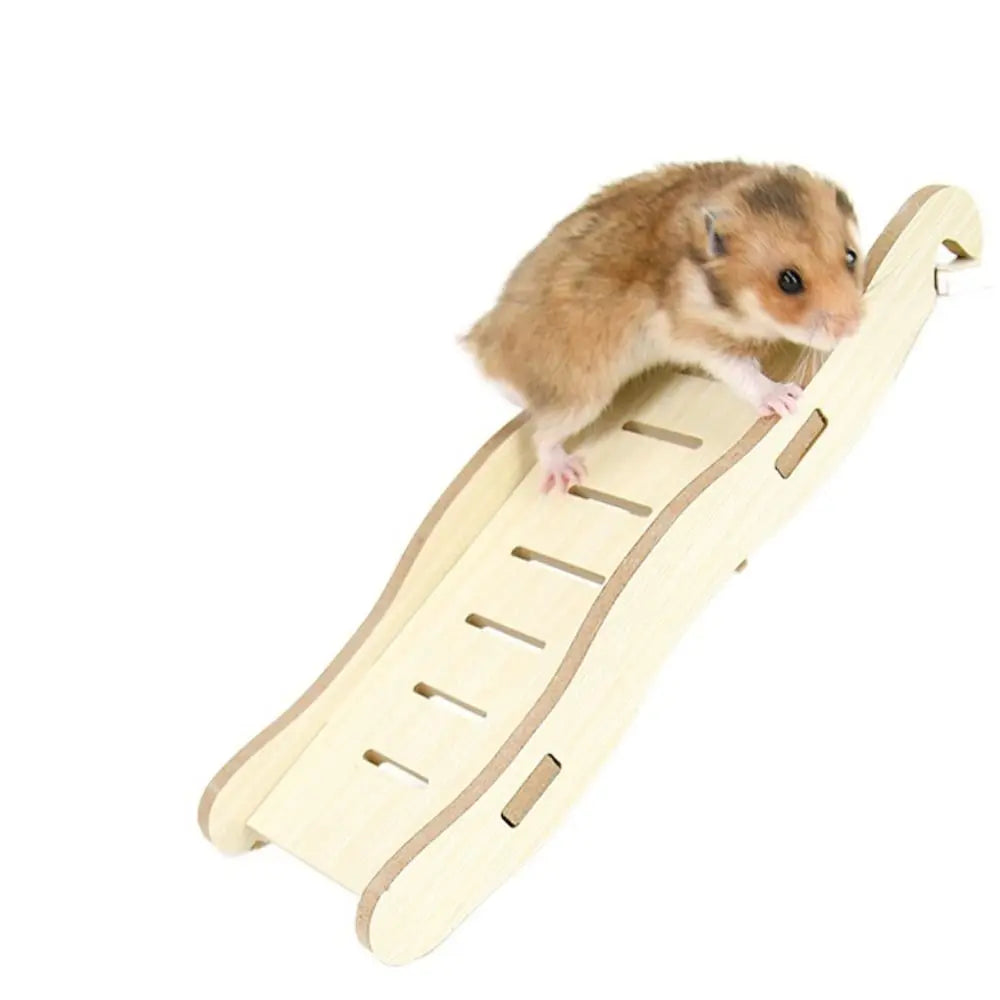 Wave Shape Wooden Hamster Ladder Wood Animals Cage Ladder Hamster for Burrowly enrichment toys and small pet care.