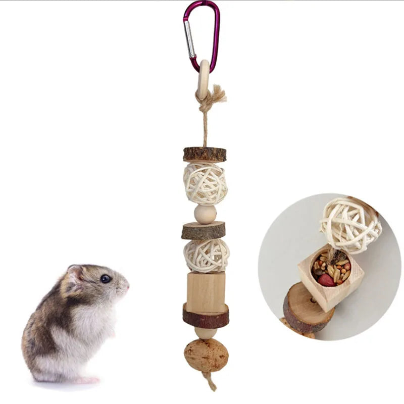 Wooden Foraging Snack Box for Hamsters for hamsters, gerbils, and mice from Burrowly small pet supplies.