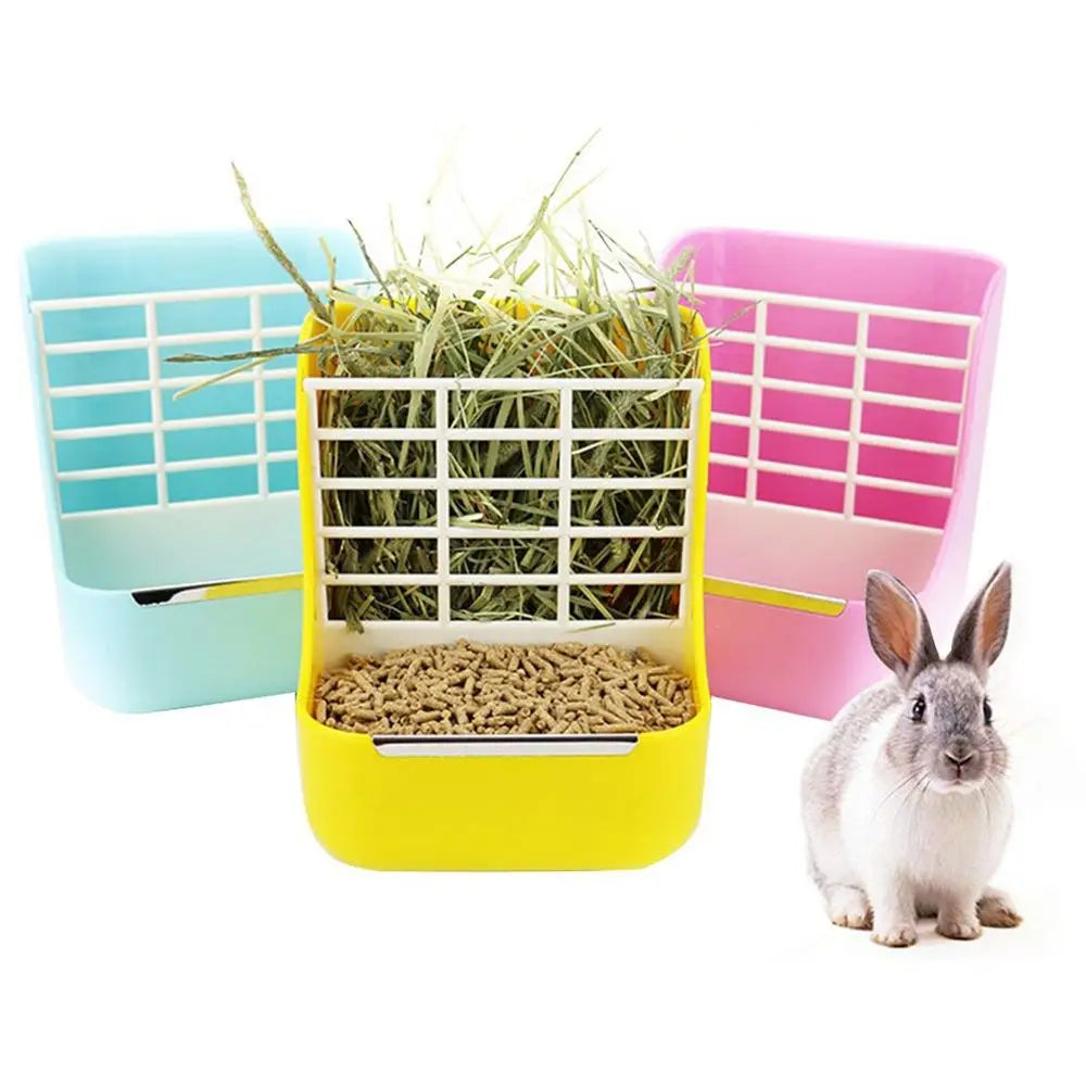 Small pet hay feeder bowl rack for Burrowly daily feeding essentials.