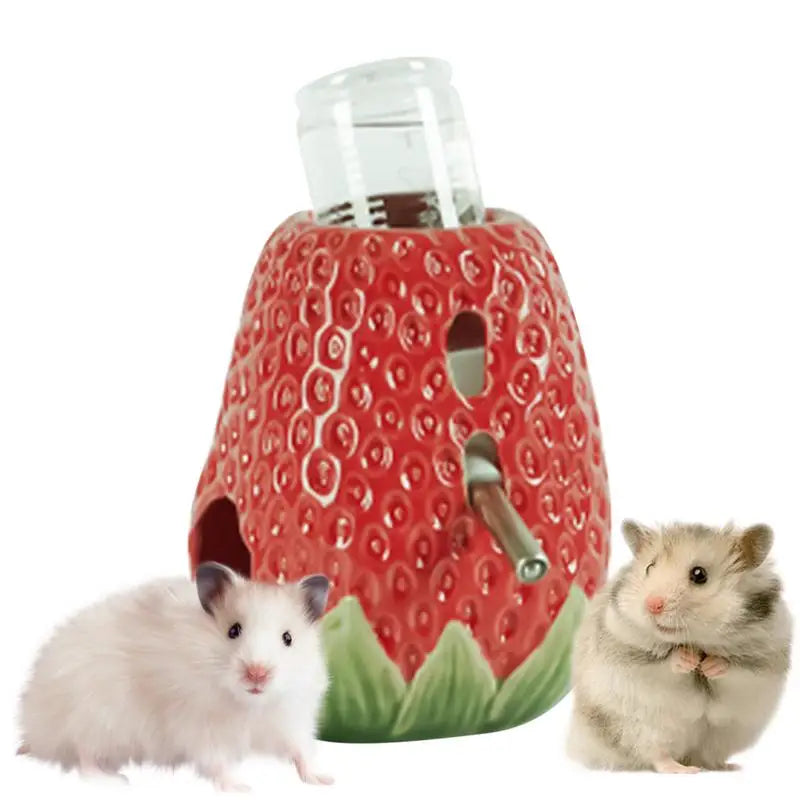 Hamster Water Bottle Holder Strawberry Ceramic Hamster Water Bowl Creative