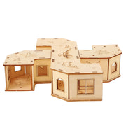 Hamster Toy Tunnel Maze Pet House Hideout Animal Wooden Tunnels Castle Labyrinth Gerbil Tubes Chew Hideaway Wood Resistance
