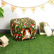 Cozy Washable Guinea Pig Hideout with Cushion Large Size Small Pet Bed for Burrowly cozy hides and small pet care.