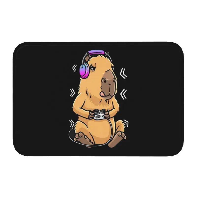 Custom Cute Giant Cavy Capybara Doormat Non-Slip Bathroom Kitchen Mat Living Room Floor Door Entrance Carpet Rug