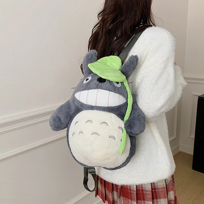 35cm My Neighbor Totoro Plush Toys Knapsack Haunter Plushie Anime Backpack Chinchilla Animal Birthday Gift for Children Xmas Bag