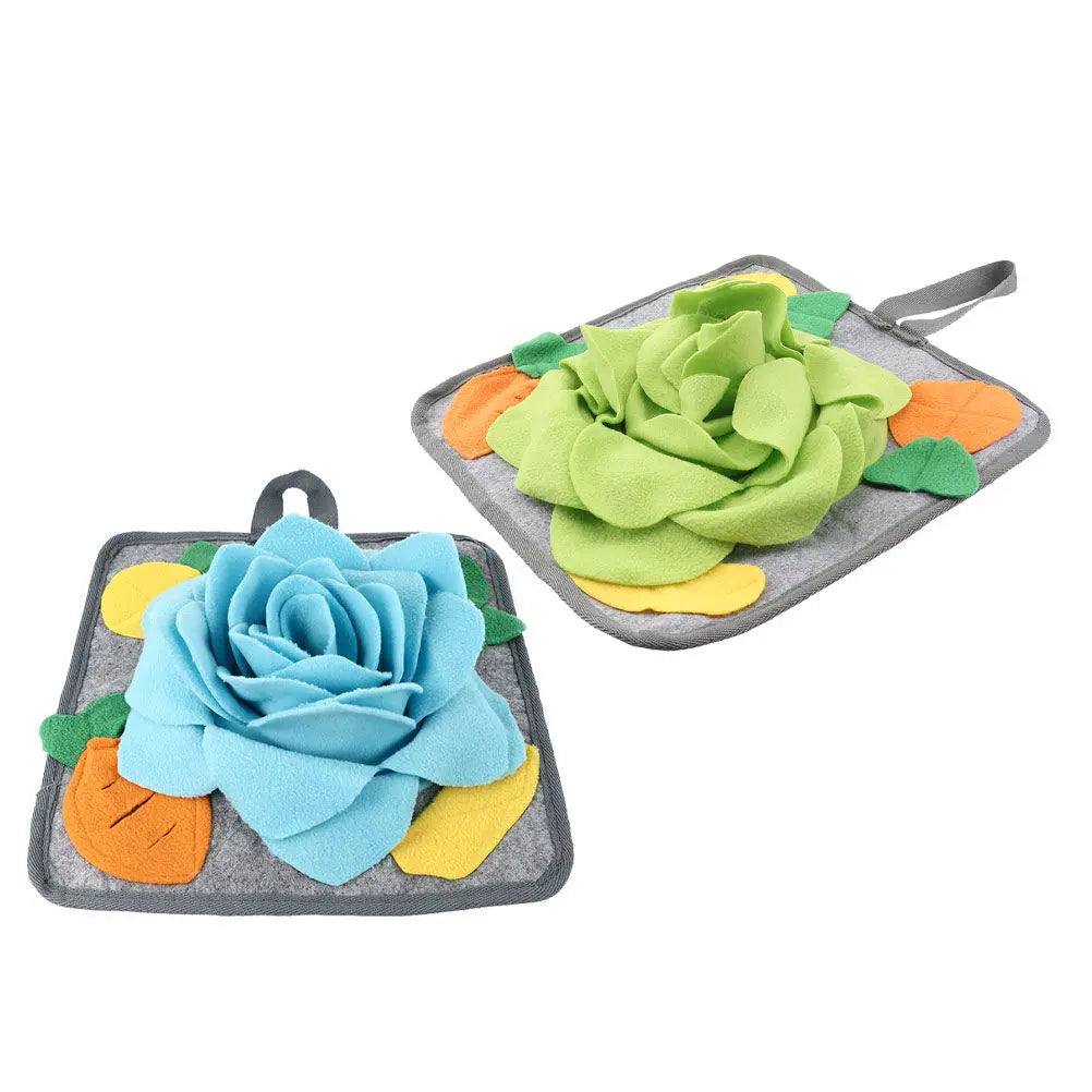 2pcs Polar Fleece Rabbit Snuffle Mat Slow Feeding Foraging Cushion for