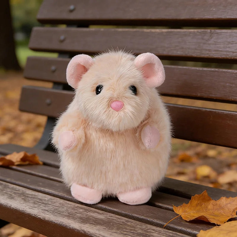 Cute White Baby Hamster Plush Toy Adorable Pet Degu Stuffed Animal Soft Doll Mouse Plushie For Girl Boy