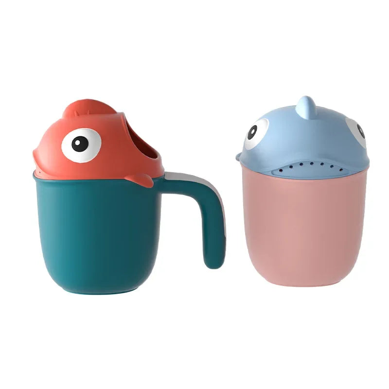 Baby Bath Shower Head Rinse Cup Cartoon Shark Cute Shower Washing Bathroom