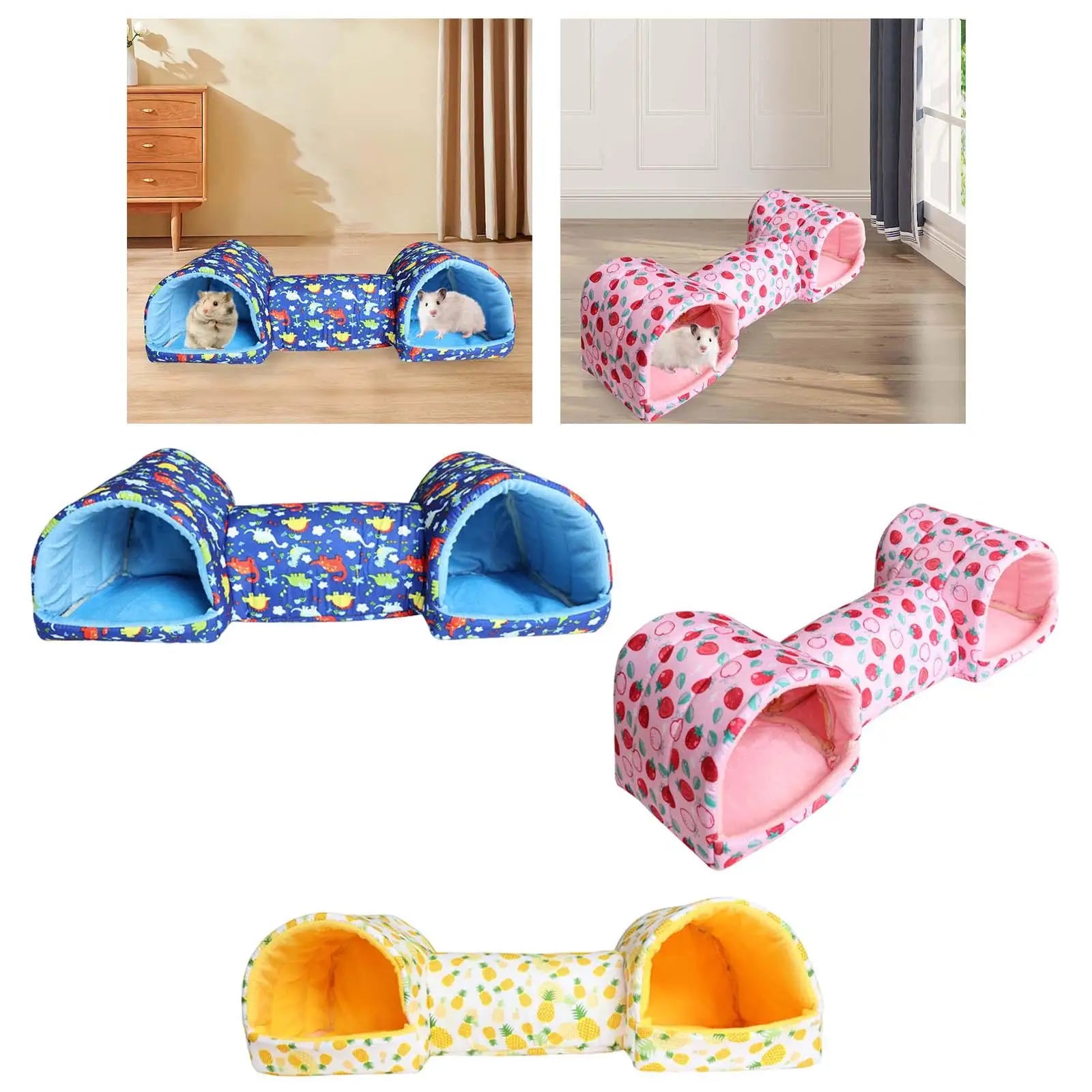 Guinea Pig Tunnel and Bed Entertainment Cage Corner Tunnel Sleeping