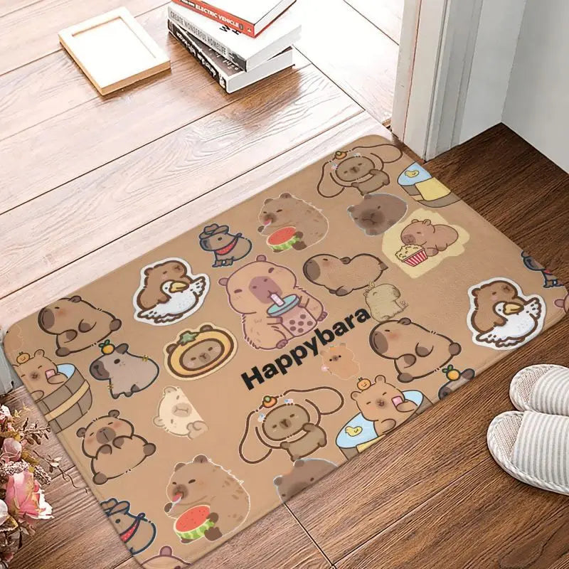 Custom Cute Giant Cavy Capybara Doormat Non-Slip Bathroom Kitchen Mat Living Room Floor Door Entrance Carpet Rug